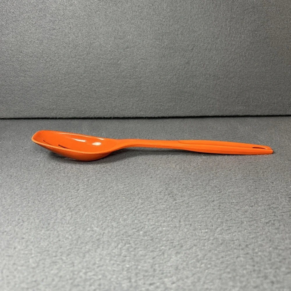 Vintage Foley Orange Plastic Slotted Serving‎ Spoon Mid-Century Kitchenware